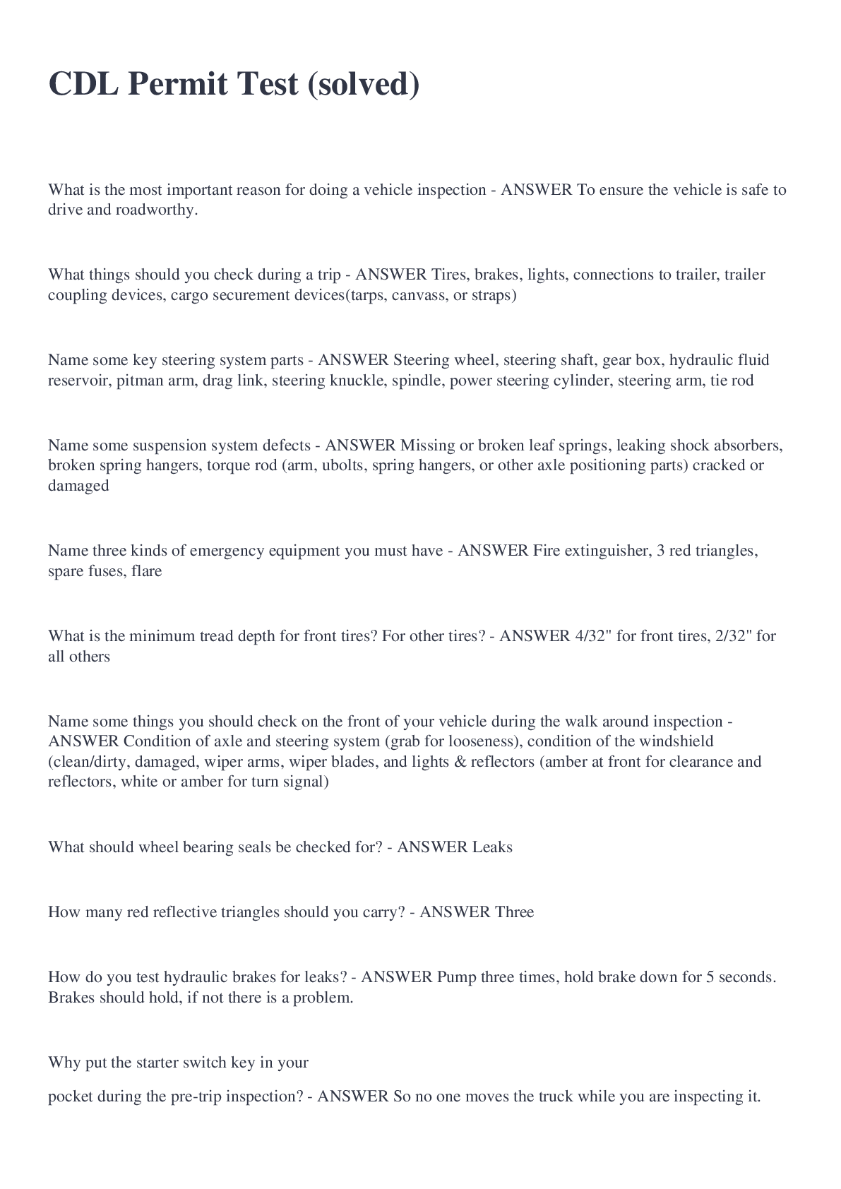 Preview image for CDL Permit Test (solved)